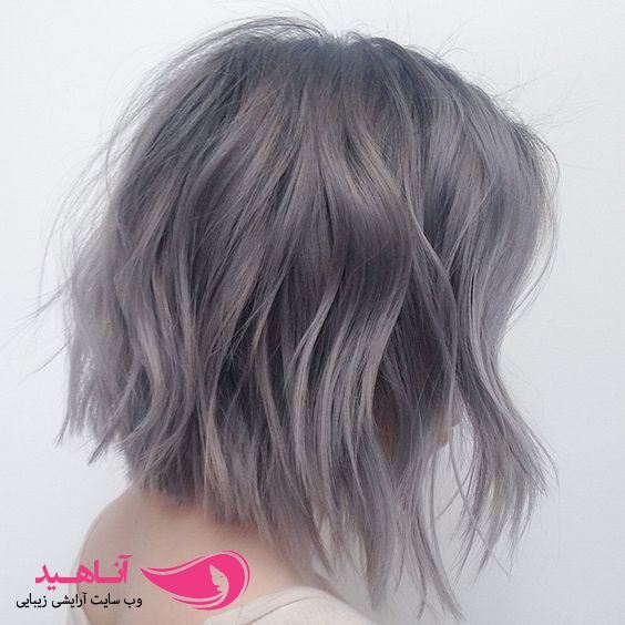 Soft pink and gray hair color