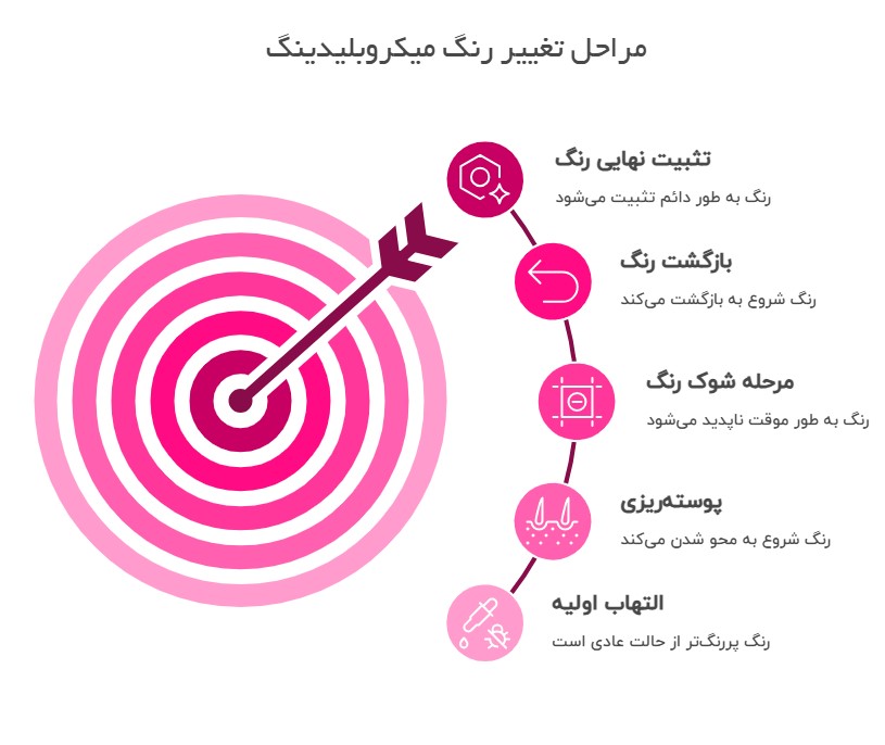 جدول زمان‌بندی طبیعی تغییر رنگ میکرو ابرو