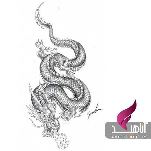 طرح خام تاتو اژدها 1